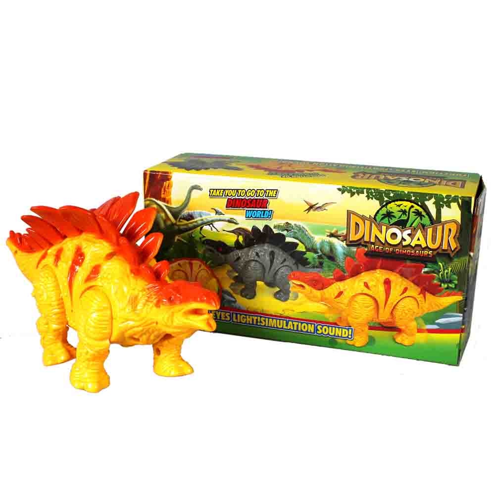 Динозавр Стегозавр желтый на батарейках, NO.488-3