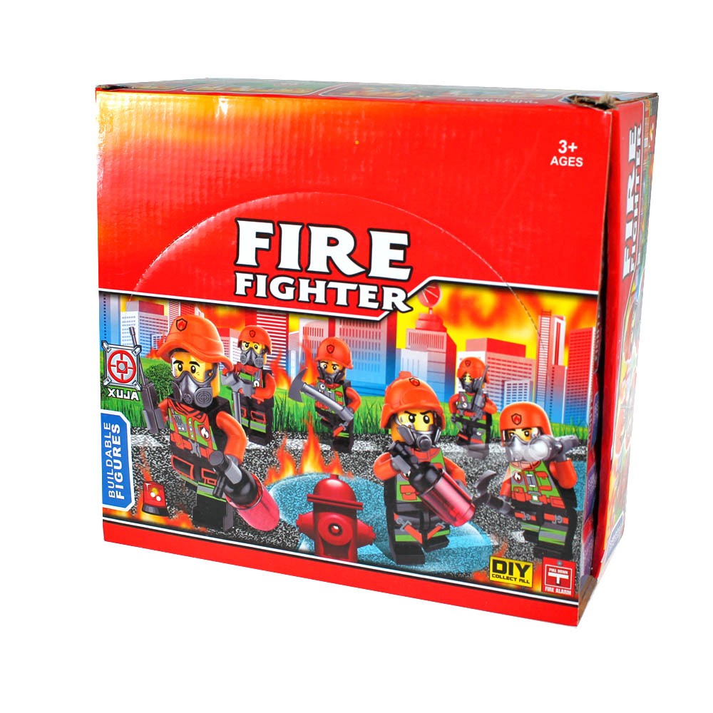 Конструктор "Fire fighter", фигурка с аксессуарами. Продаются комплектом 12 шт, цена за 1 шт
