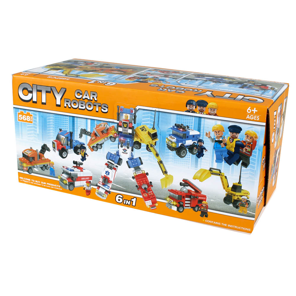 Конструктор City "Car-Robots". Продаются комплектом 6 шт, цена за 1 шт