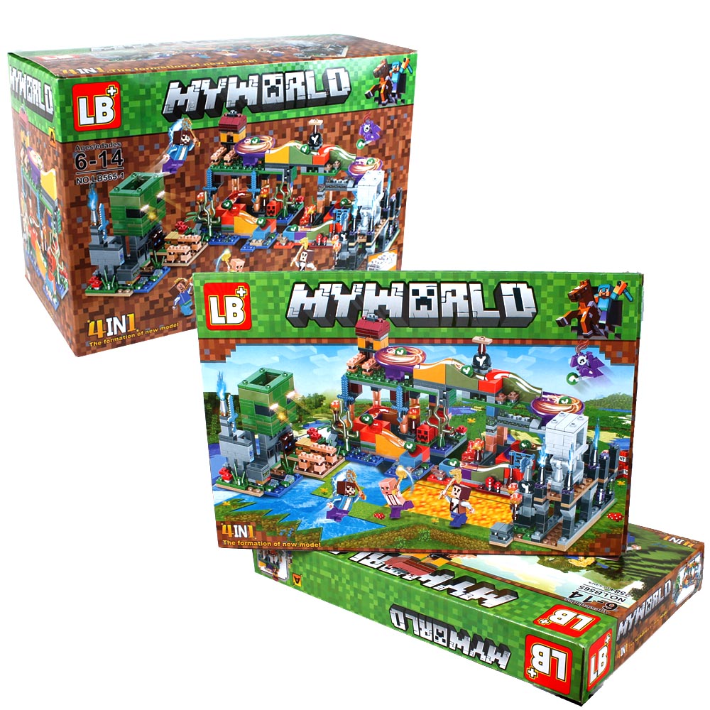Конструктор Myworld 4 в 1 со светящимися блоками. Продается комплектом 4 шт, цена за 1 шт