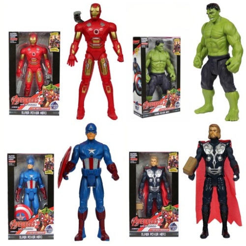 Набор больших фигурок супергероев. В коробках. Высота фигурки до 26 см. Продается комплектом 4 шт. Цена указана за 1 шт.