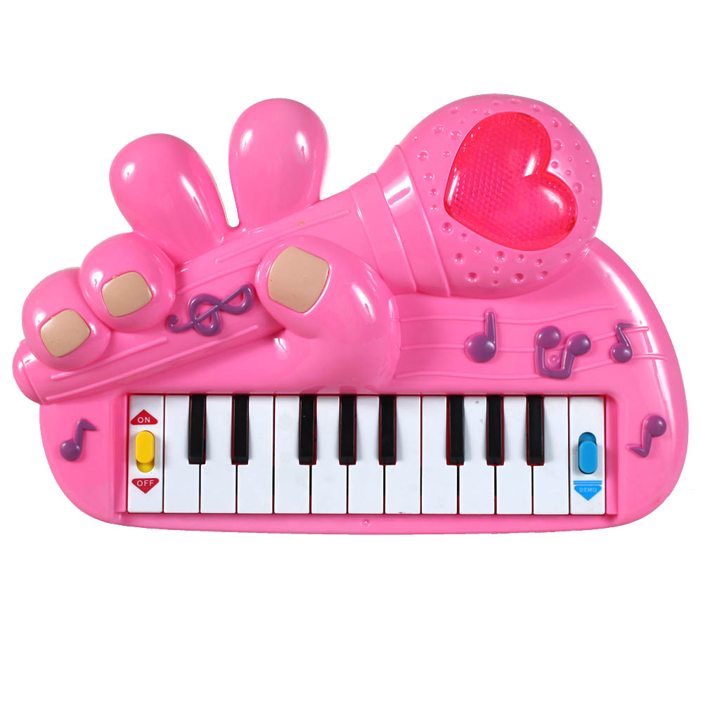 Розовое музыкальное пианино для детей