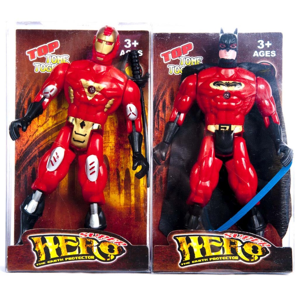 Фигурки Супергероев в ассортименте (6 видов) в пластиковой коробке, цена указана за 1 шт, продаются коробкой 12 шт